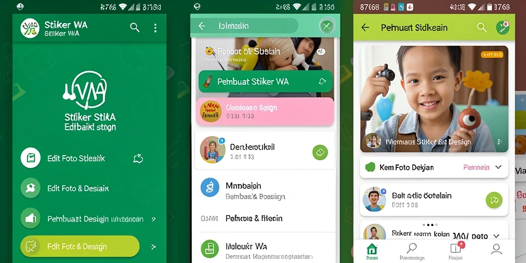 Tampilan antarmuka aplikasi 8768 saat membuat stiker WA yang menarik.
