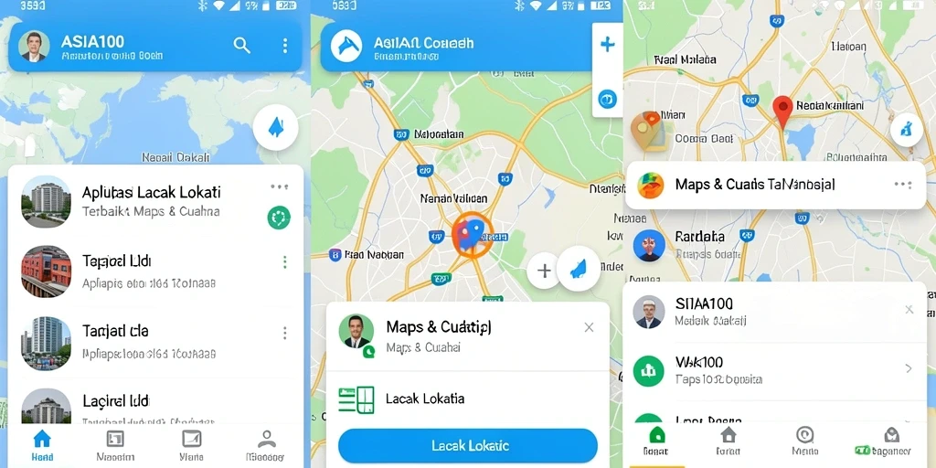 Tampilan antarmuka ASIA100 yang jelas dan fungsional untuk lacak lokasi.