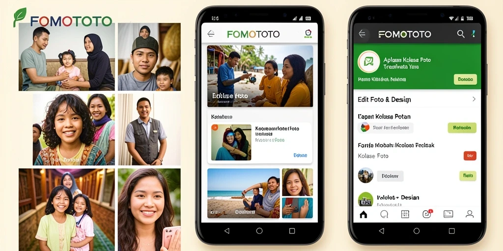Antarmuka aplikasi FOMOTOTO yang user-friendly untuk Kolase Foto.