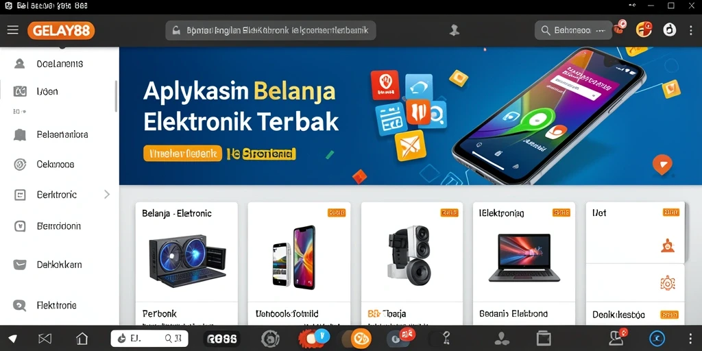 Screenshot antarmuka GELAY88 yang user-friendly untuk belanja elektronik.