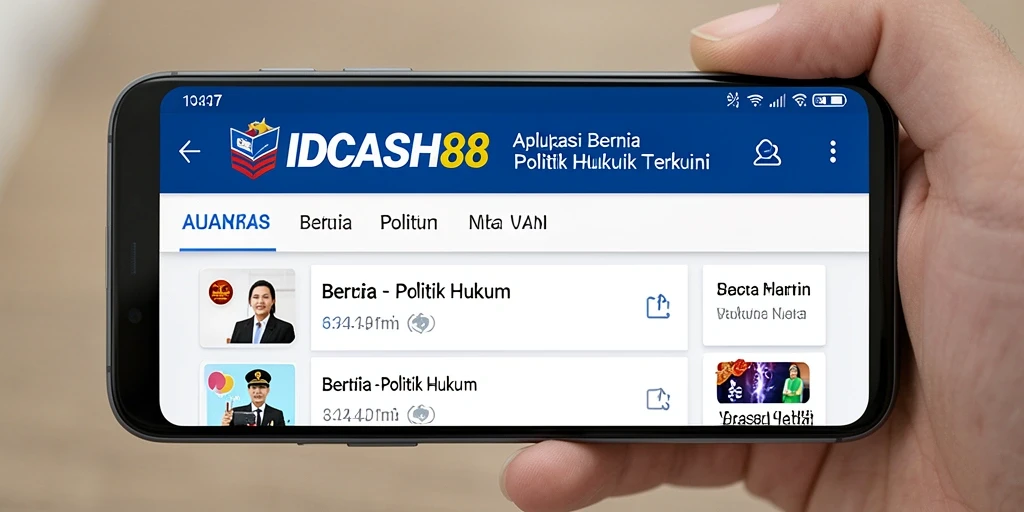 Antarmuka IDCASH88 yang sederhana dan informatif untuk berita politik hukum.
