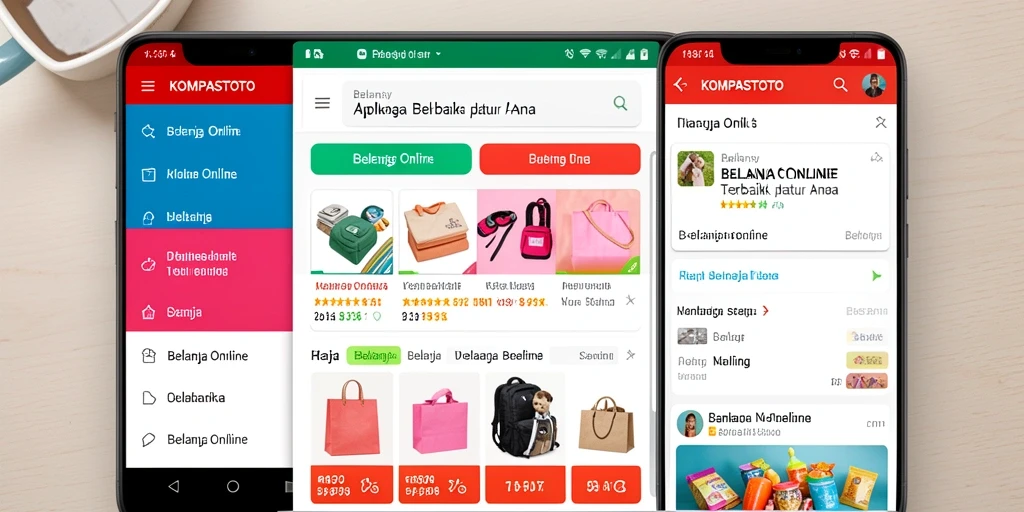 Tampilan antarmuka KOMPASTOTO untuk belanja online yang menarik.