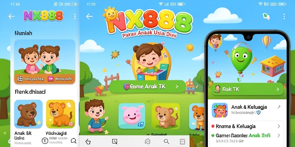 Tampilan antarmuka permainan edukatif dari NX888 yang ceria.