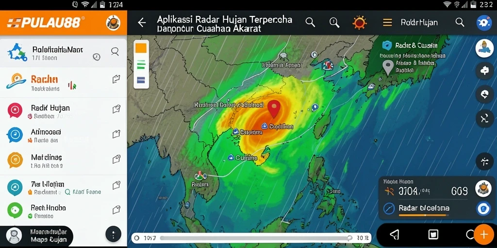 Antarmuka aplikasi PULAU88 menampilkan data radar hujan secara jelas.