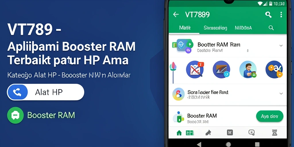 Antarmuka aplikasi VT789 dengan fitur Booster RAM yang efektif.